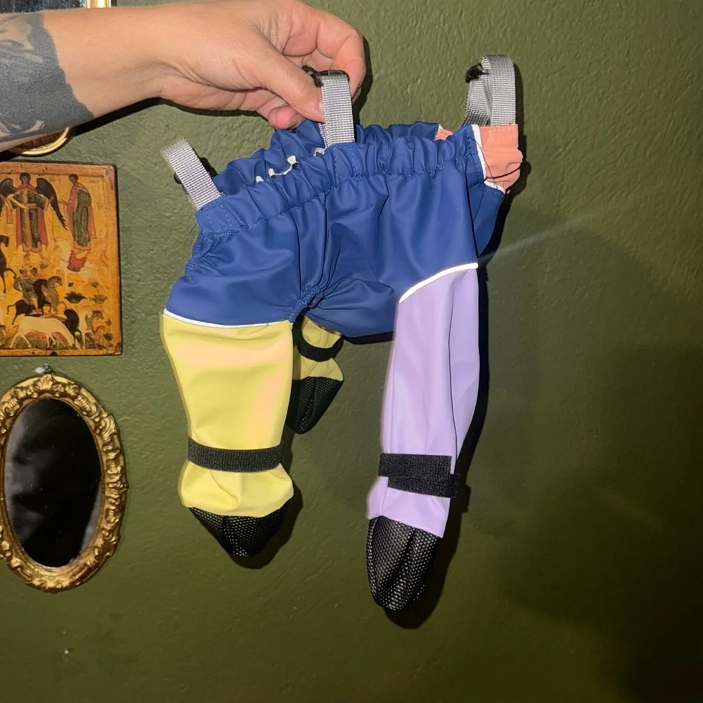 Colorful Dog Raincoat with Booties - Picture 4 of 9